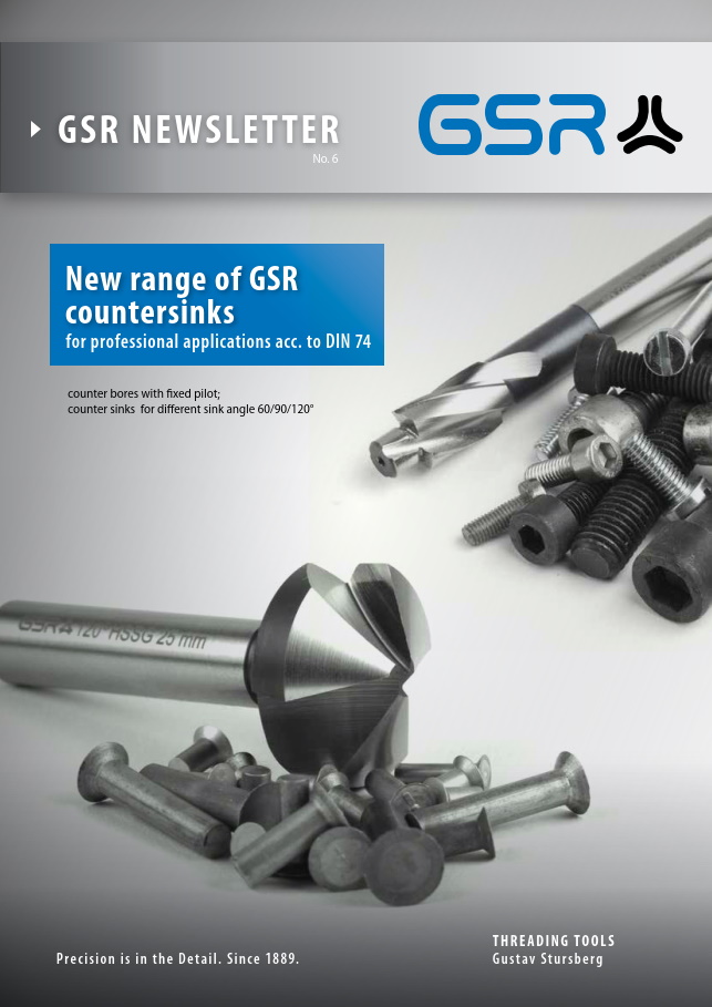 GSR newsletter: New range of GSR Countersinks